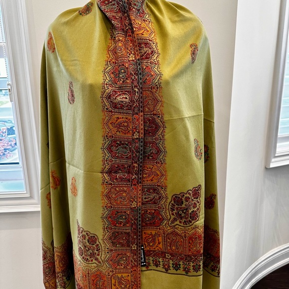 Pistna Green Stunning kashmiri Pashmina Shawl stole wrap - Picture 5 of 6